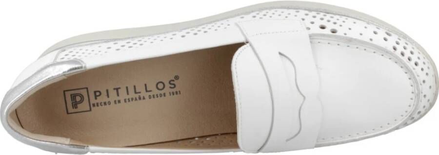Pitillos Stijlvolle Loafers met Uitgesneden Design White Dames