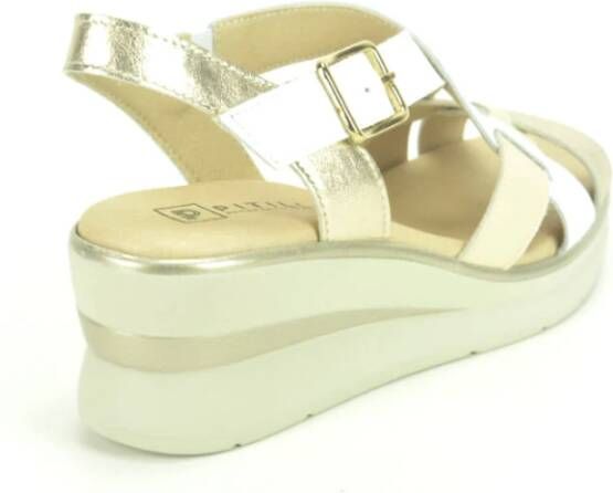 Pitillos Wit +beige combi Sand. SpieZ. White Dames