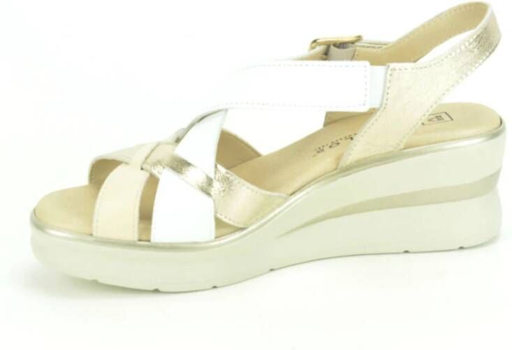 Pitillos Wit +beige combi Sand. SpieZ. White Dames