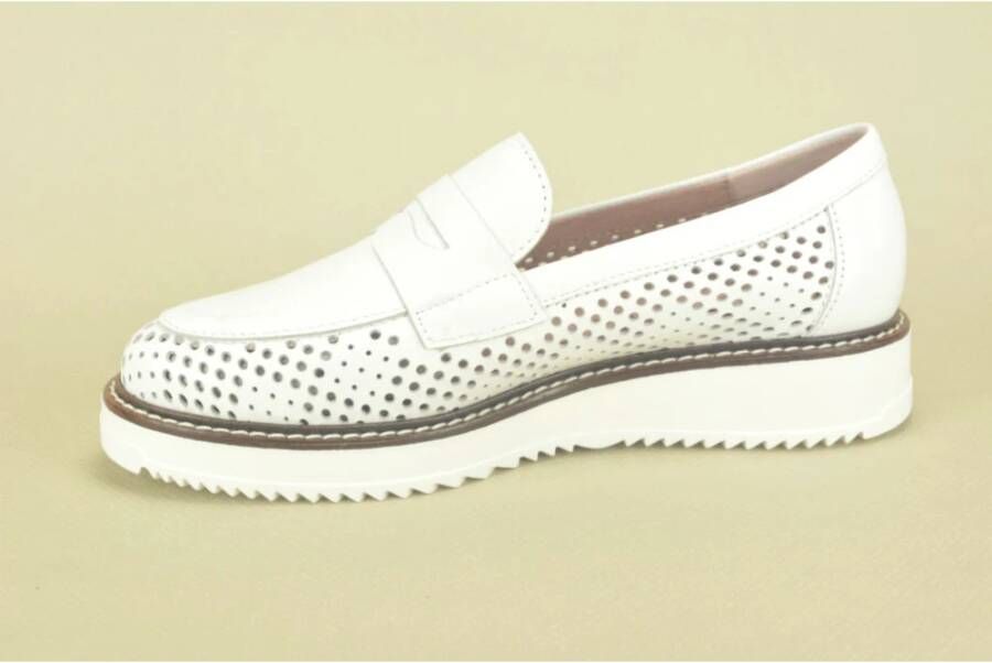 Pitillos Wit + Perfo Moccassin DZ White Dames
