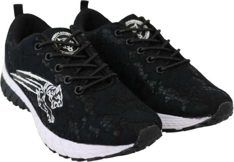 Plein Sport Black Polyester Runner Umi Sneakers Shoes Womens Zwart Dames