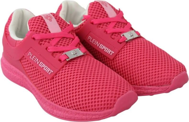 Plein Sport Fuxia Beetroot Polyester Runner Becky Sneakers Shoes Roze Dames