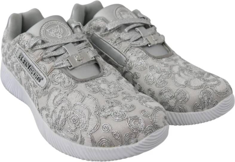 Plein Sport Silver Polyester Runner Joice Sneakers Shoes Grijs Dames
