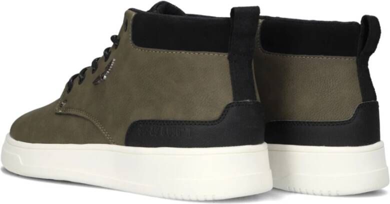 PME Legend Groene hoge sneakers met leren details Green Heren