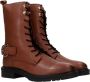Poelman Bruine Leren Veterschoen voor Dames Brown Dames - Thumbnail 5
