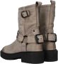 Poelman Taupe Leren Bikerboot met Gespen Gray Dames - Thumbnail 5