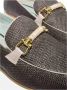 Poesie Veneziane Bruine geweven leren loafers met gouden gesp - Thumbnail 2