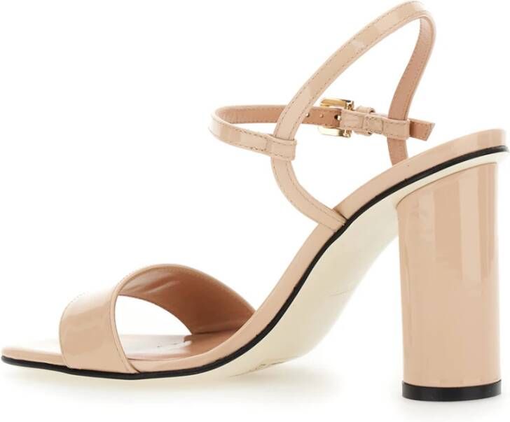 Pollini Beige Lakleren Pumps met Vierkante Neus Beige Dames