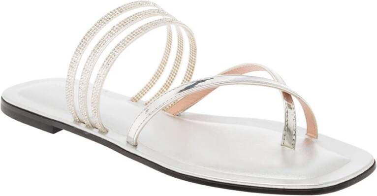 Pollini Flat Sandals Gray Dames