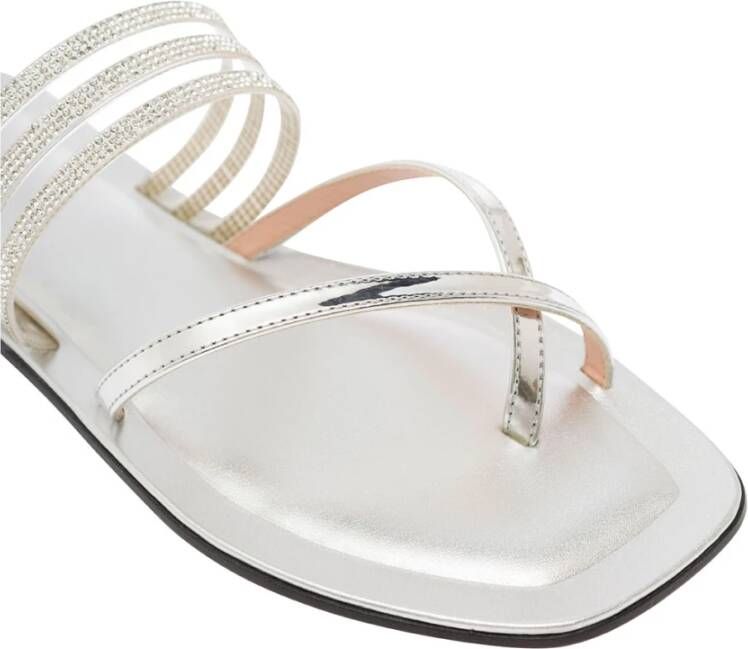 Pollini Flat Sandals Gray Dames