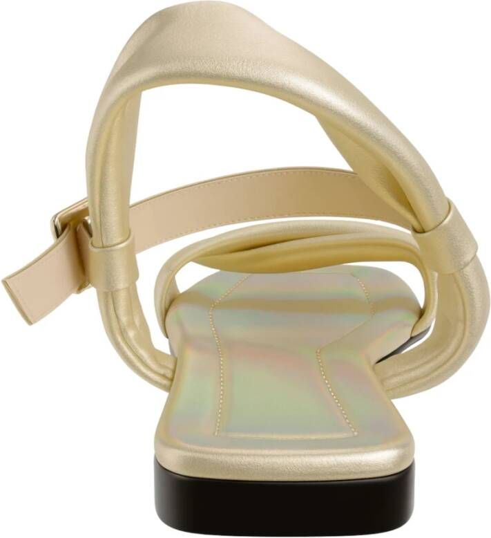 Pollini Gouden platte sandaal met iriserende afwerking