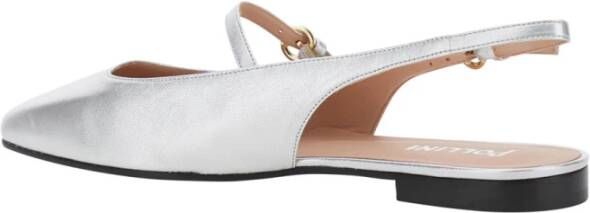 Pollini Grijze Slingback Ballerina Leren Vrouw Gray Dames