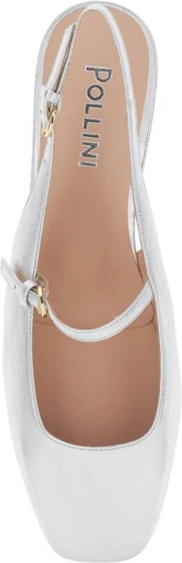 Pollini Grijze Slingback Ballerina Leren Vrouw Gray Dames