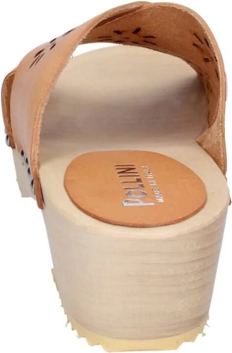Pollini Leren Damesandalen Stijlvol Brown Dames
