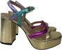 Pollini Multicolor gelamineerde leren sandalen met plateau 40 Meerkleurig Dames - Thumbnail 2