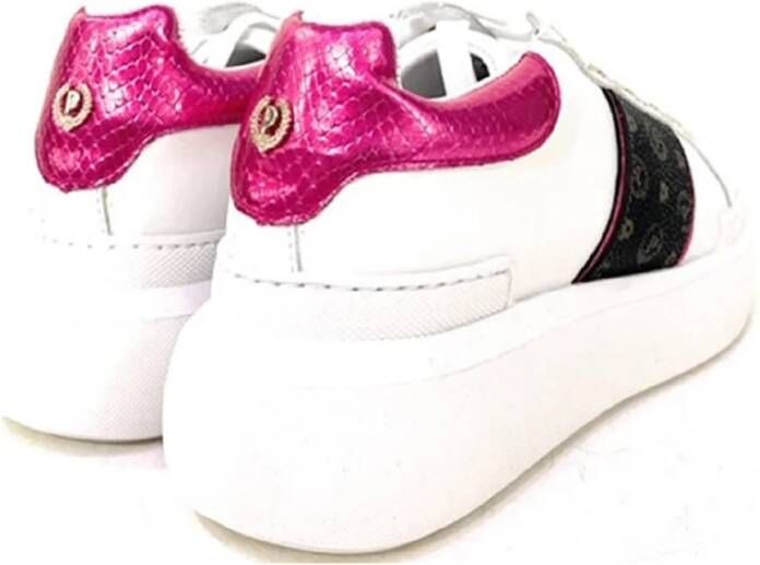 Pollini Fuchsia Heritage Print Sneakers voor Dames Roze Dames