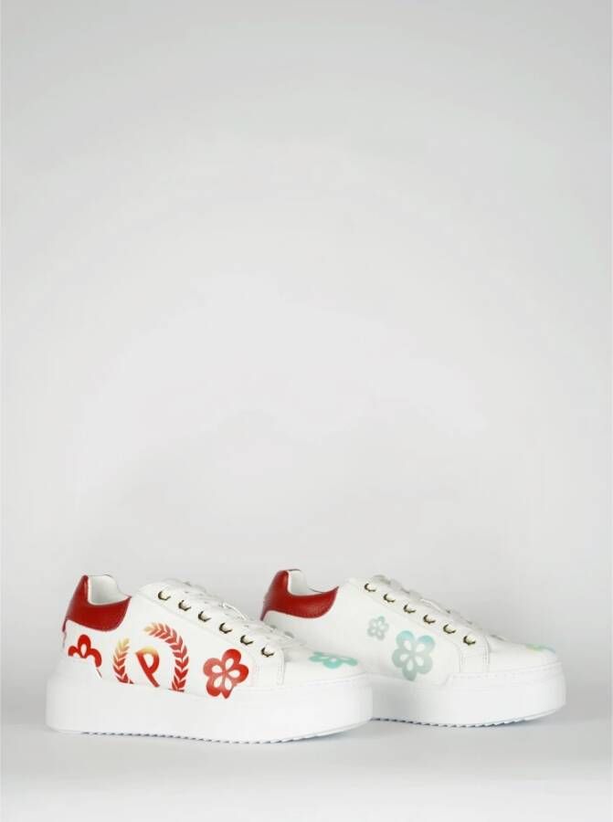 Pollini Sneakers met bloemenprint Wit Dames