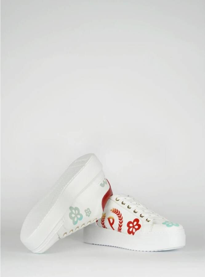 Pollini Sneakers met bloemenprint Wit Dames
