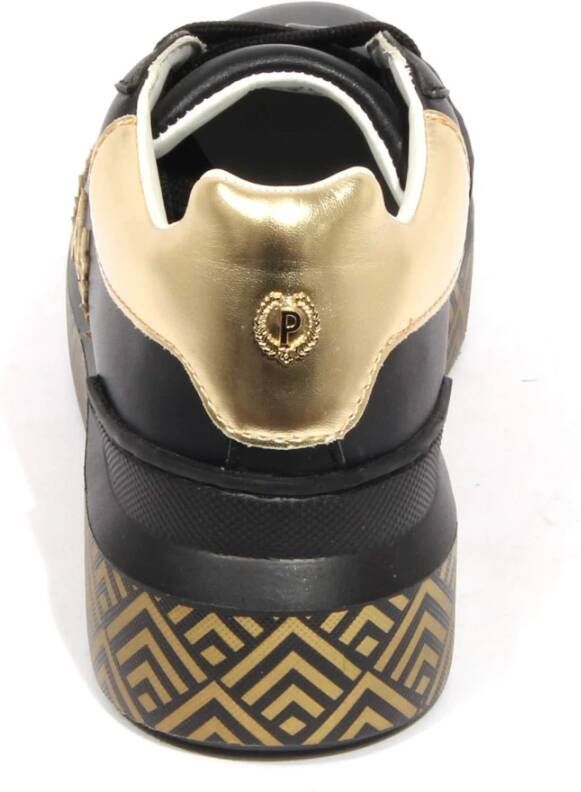 Pollini Veganistische leren schoenen in zwart goud