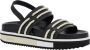 Pollini Zwarte leren sandalen met elastische band Black Dames - Thumbnail 2