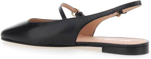 Pollini Zwarte Leren Slingback Ballerina's Black Dames