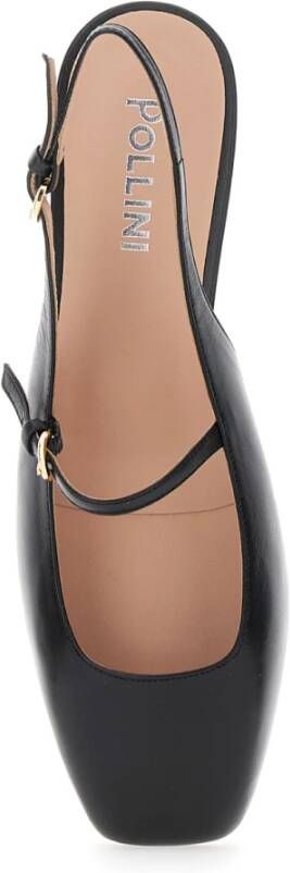 Pollini Zwarte Leren Slingback Ballerina's Black Dames
