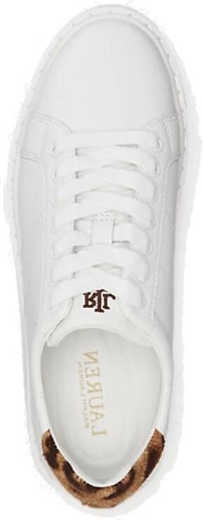 Polo Ralph Lauren Witte Angelina Sneakers met Luipaardprint