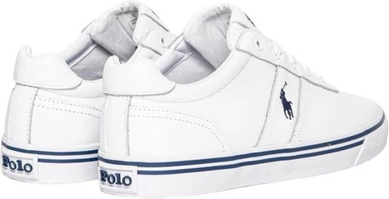 Polo Ralph Lauren Witte casual leren sneakers oor heren White Heren