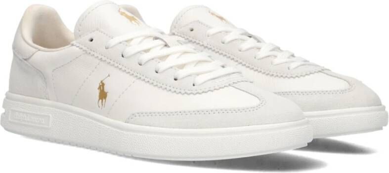 Polo Ralph Lauren Witte lage top kanten sneakers