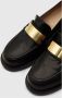 Pomme D'or Zwarte leren instapper met gouden gesp Black Dames - Thumbnail 4