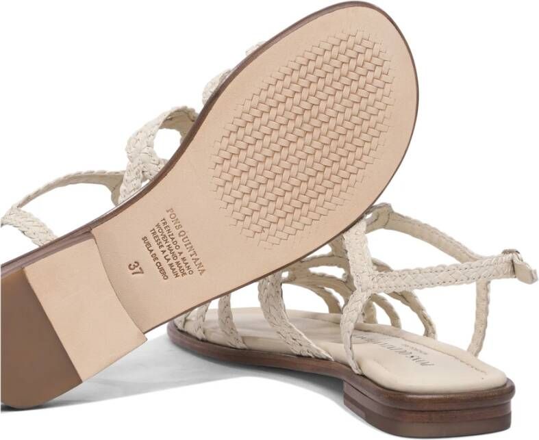 Pons Quintana Beige Leren Sandalen voor Vrouwen