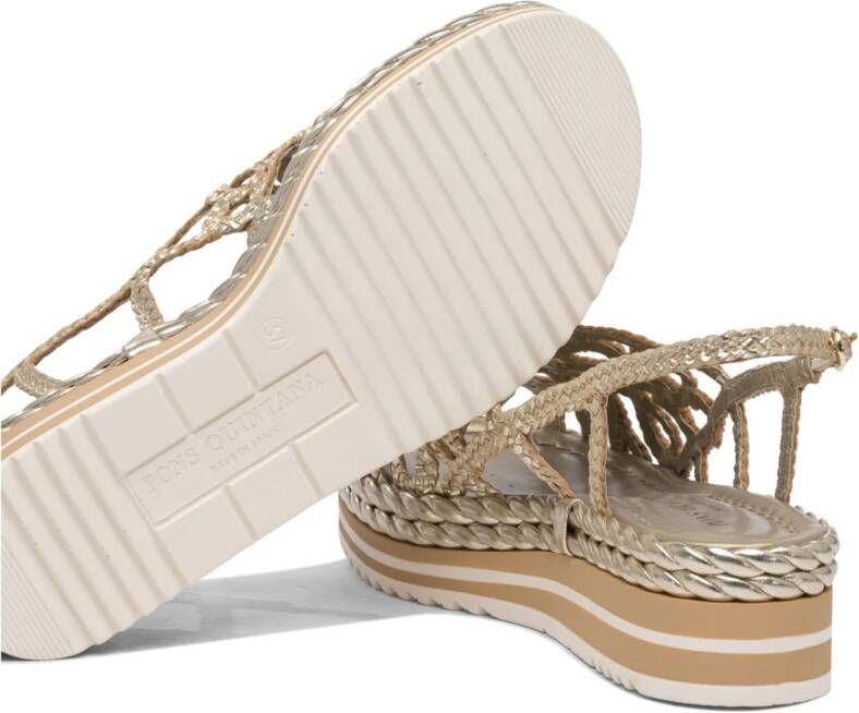 Pons Quintana Gouden Sandalen voor Vrouwen Ss25