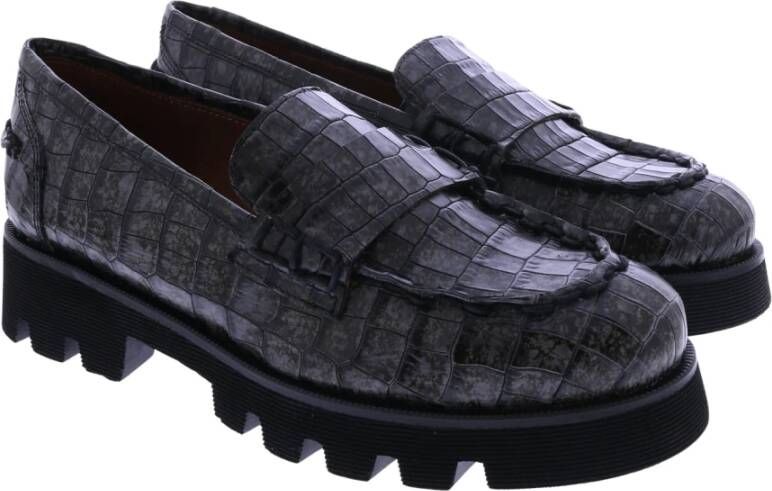 Pons Quintana Grijs Croco Lak Loafer Gray Dames