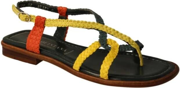 Pons Quintana Handgeweven Multicolor Leren Sandaal Multicolor Dames