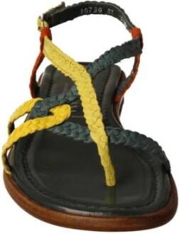 Pons Quintana Handgeweven Multicolor Leren Sandaal Multicolor Dames