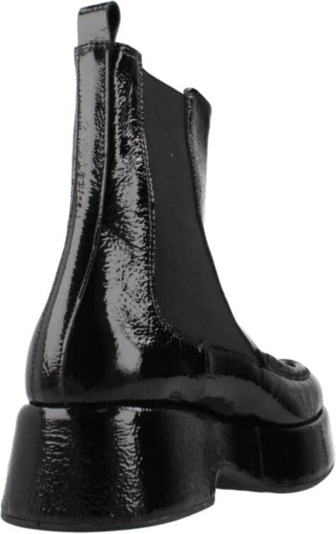 Pons Quintana Klassieke Chelsea Boots van zwart leer Black Dames