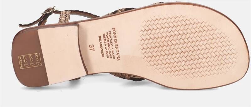 Pons Quintana Platina Leren Sandalen met Enkel Gesp
