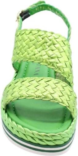 Pons Quintana Platte sandalen voor vrouwen Green Dames
