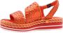 Pons Quintana Stijlvolle Platte Sandalen voor Vrouwen Orange Dames - Thumbnail 4