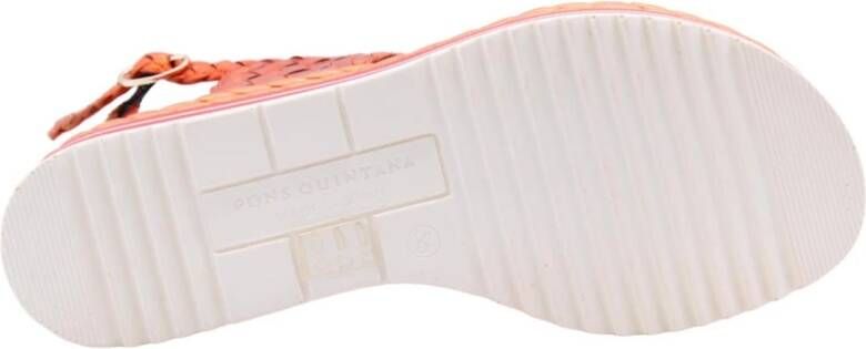 Pons Quintana Stijlvolle Platte Sandalen voor Vrouwen Orange Dames