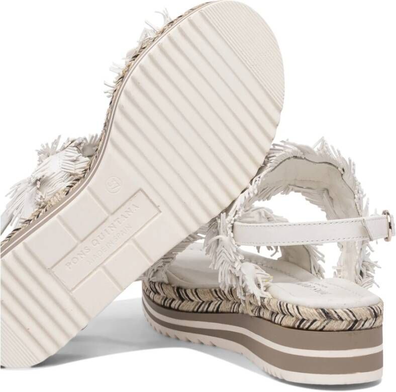 Pons Quintana Witte Leren Sandalen voor Vrouwen