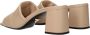 Prada Beige Leren Slippers Sandalen Front Logo - Thumbnail 2