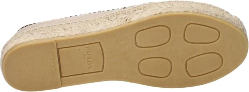 Prada Beige Stoffen Espadrille met Print