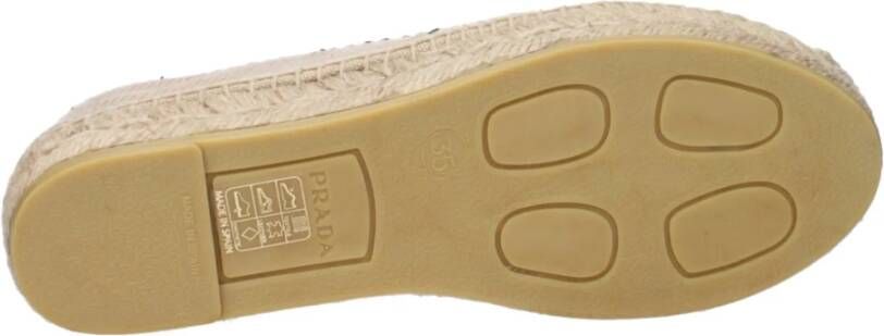 Prada Beige Stoffen Espadrille met Print