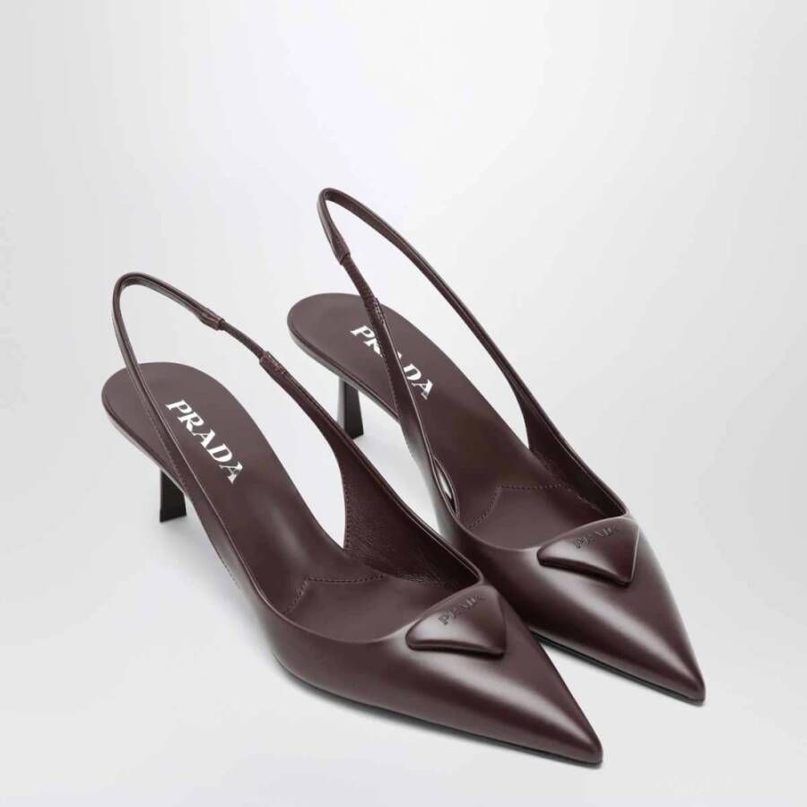 Prada Bordeaux Platte Slingback Schoenen