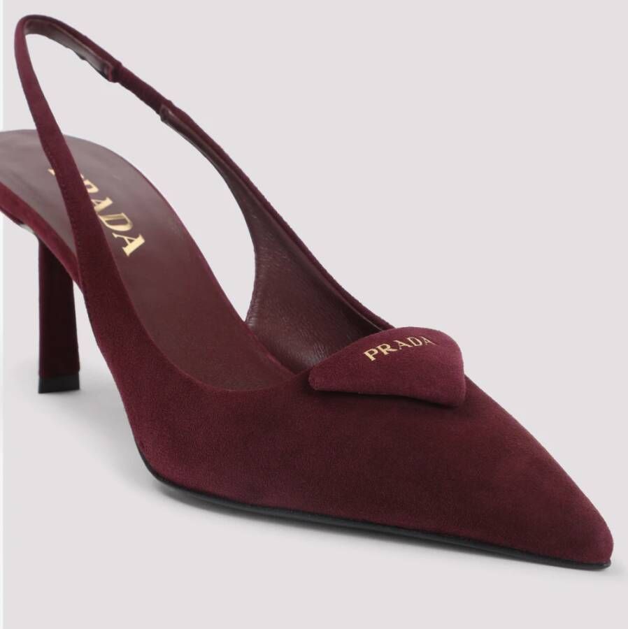 Prada Bordeaux Suède Pumps