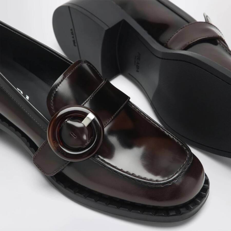 Prada Bruine Mocassino Sandalen