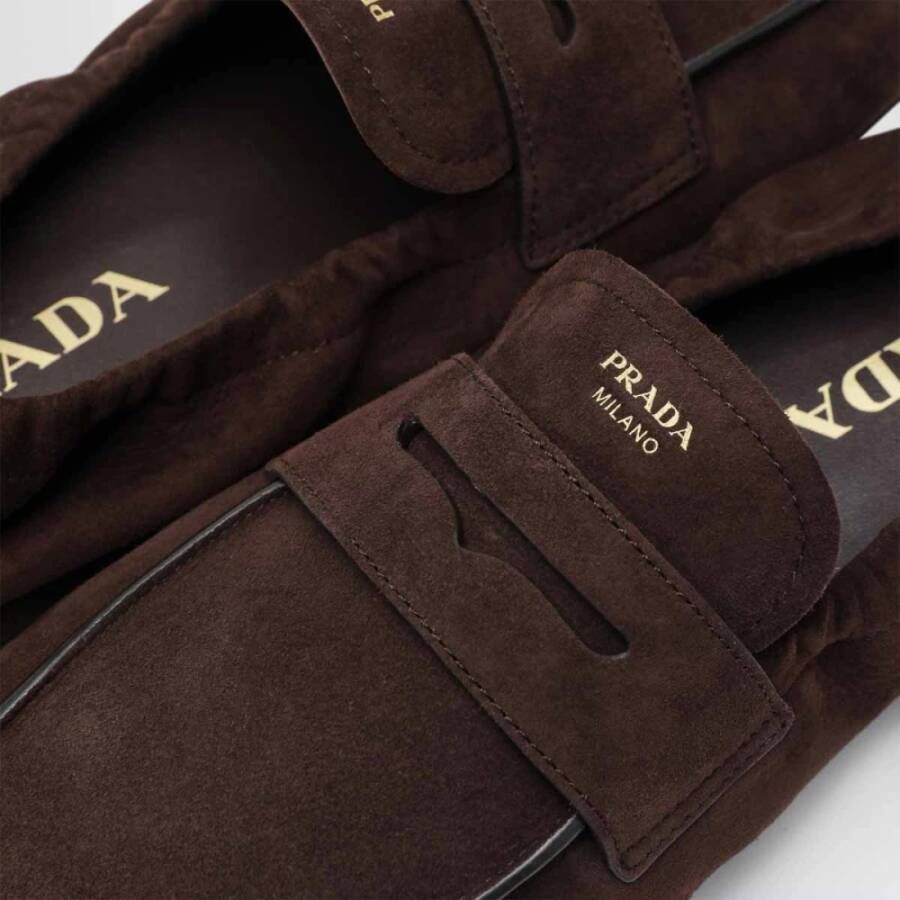 Prada Bruine Mocassino Sandalen