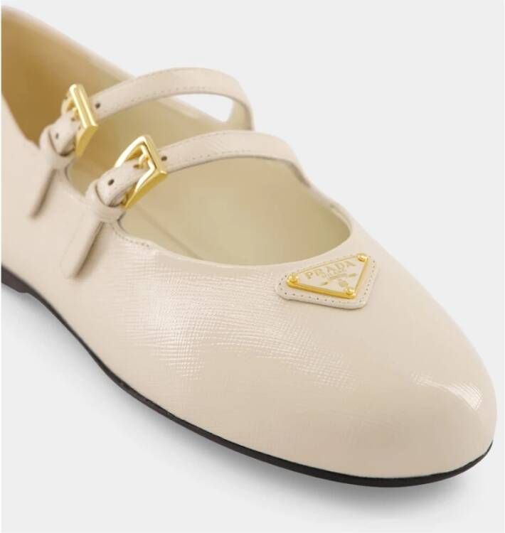 Prada Crème Ballerina met dubbele band