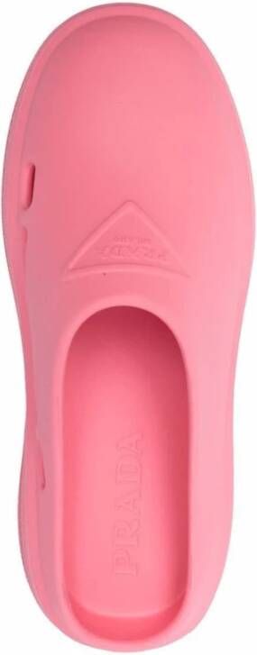 Prada Donkerroze rubberen slippers